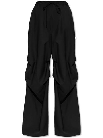 MM6 Maison Margiela Loose Fit Trousers, Women's, Black - MAISON MARGIELA - BALAAN 1