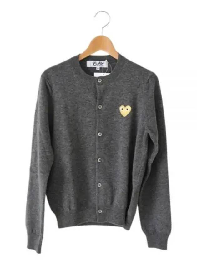 Gold Heart Wappen Wool Cardigan Grey - COMME DES GARCONS - BALAAN 2