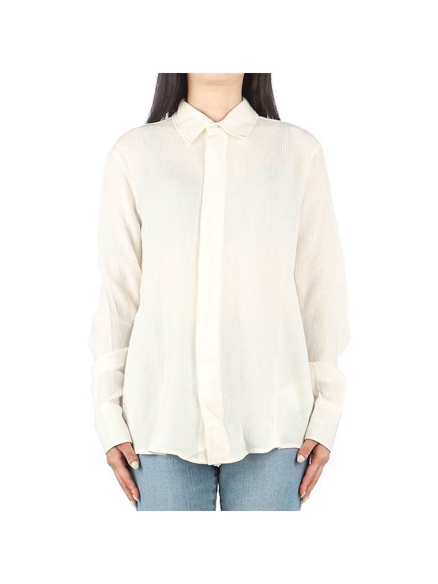 Silk Long Sleeve Shirt White - AMI - BALAAN 2