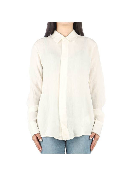 Silk Long Sleeve Shirt White - AMI - BALAAN 1