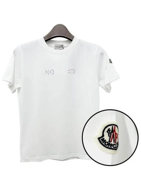 Monkle Kids Logo Patch Short Sleeve T Shirt 8Y 10Y 8C00019 83907 002 1095866 - MONCLER - BALAAN 1