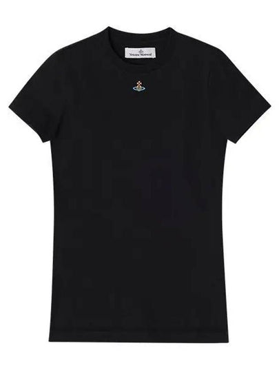 Embroided ORB Peru Short Sleeve T-Shirt Black - VIVIENNE WESTWOOD - BALAAN 2