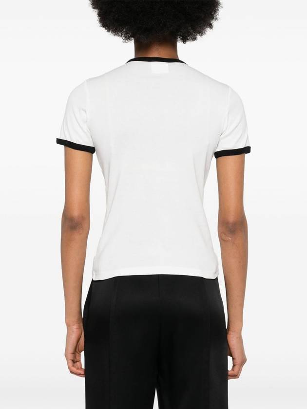 Contrast Signature Short Sleeve T-Shirt White - COURREGES - BALAAN 5