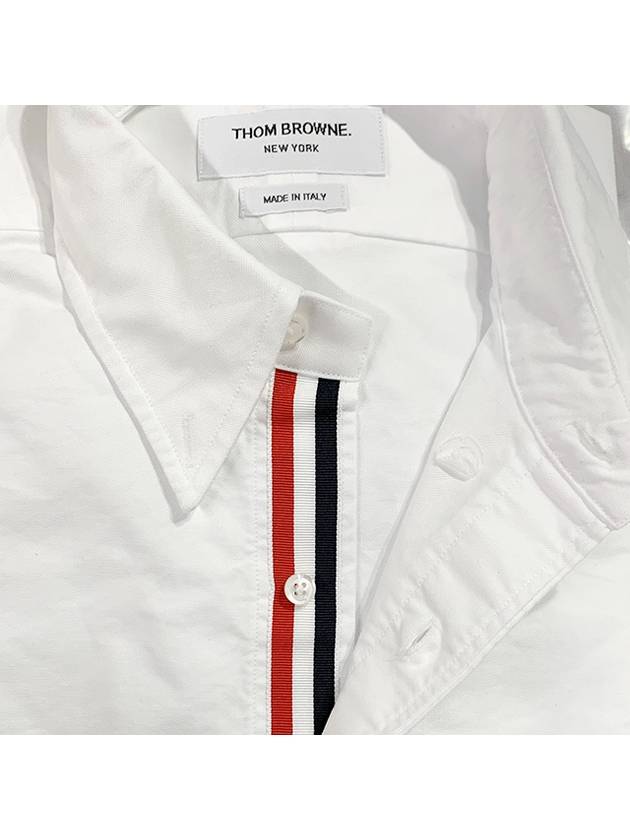 Men's Logo Patch Classic Cotton Long-Sleeve Shirt White - THOM BROWNE - BALAAN 5