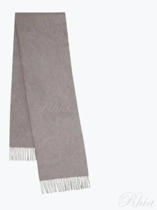 Small Solid Merino Wool Muffler Grey - MULBERRY - BALAAN 2