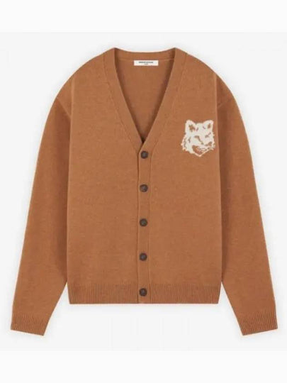 Fox Head Intarsia Comfort Cardigan Brown - MAISON KITSUNE - BALAAN 2