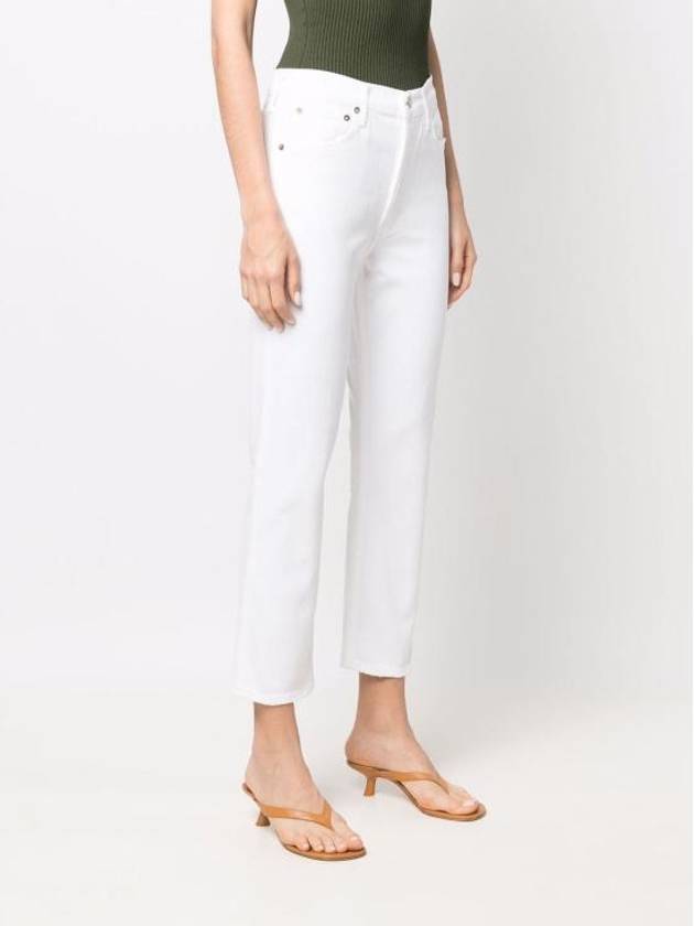 High Waist Crop Jeans White - AGOLDE - BALAAN 4