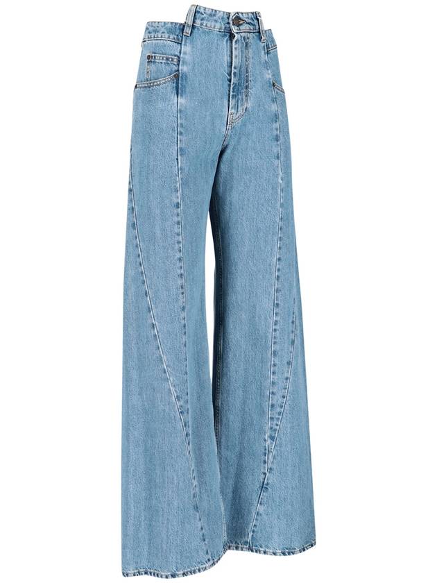 Women's Stone Washing Panel Wide Jeans Blue - MAISON MARGIELA - BALAAN 3