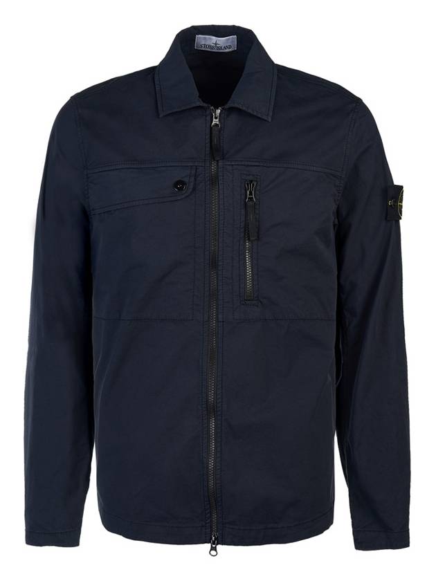 Supima Cotton Twill Stretch-TC Jacket Navy Blue - STONE ISLAND - BALAAN 2