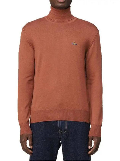 Men's Embroidered Logo Knit Turtleneck Brown - VIVIENNE WESTWOOD - BALAAN 2