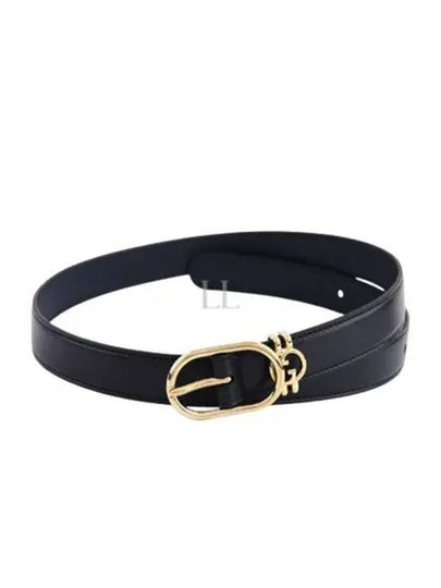 Round Interlocking G Leather Belt Navy - GUCCI - BALAAN 2