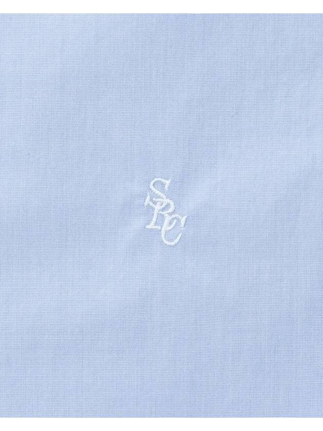 SRC Embroidered Logo Cotton Poplin Long Sleeve Shirt Light Blue - SPORTY & RICH - BALAAN 3