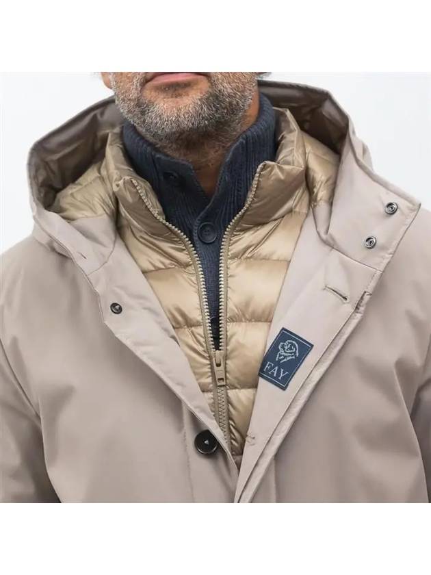 hooded padded coat beige - FAY - BALAAN 4