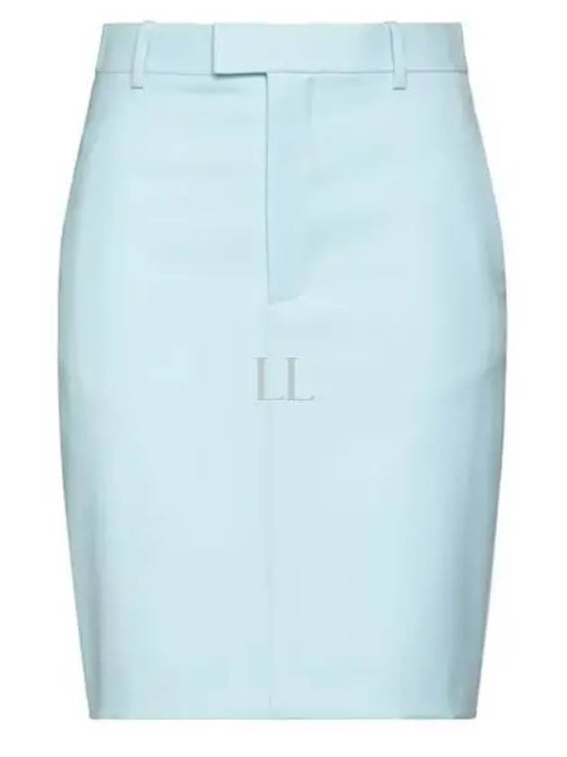 Light Wool Twill A-Line Skirt Blue - BOTTEGA VENETA - BALAAN 2