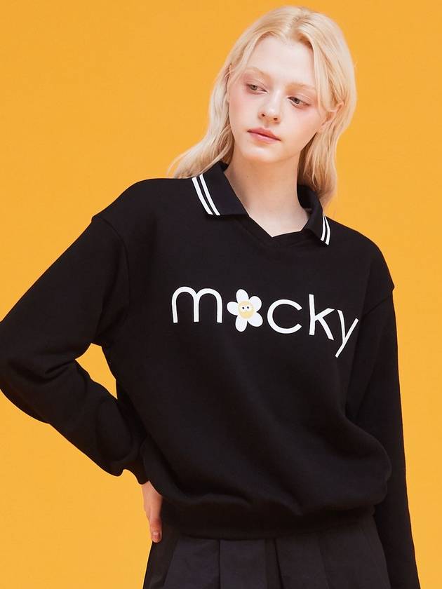 Women s Long Sleeve T Shirt Basic Logo PK Black MCFW24LT1BK - MACKY - BALAAN 1