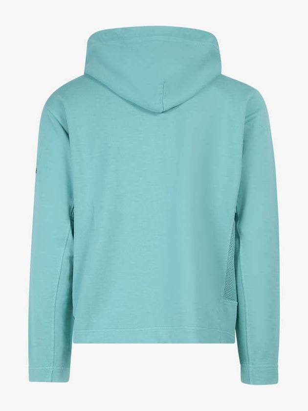 Shadow Project Cotton Lyocell Fleece Zip Up Hoodie Aqua Blue - STONE ISLAND - BALAAN 3