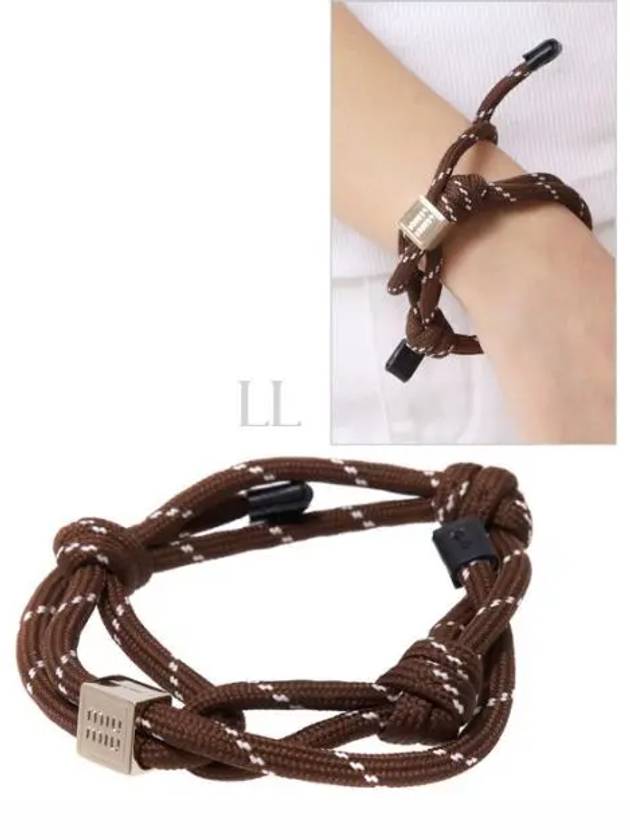 Logo Cord Nylon Bracelet Brown - MIU MIU - BALAAN 2