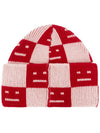 Face Jacquard Knit Beanie Red - ACNE STUDIOS - BALAAN 4