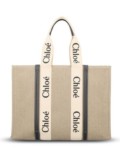 Woody Large Tote Bag Black Beige - CHLOE - BALAAN 2