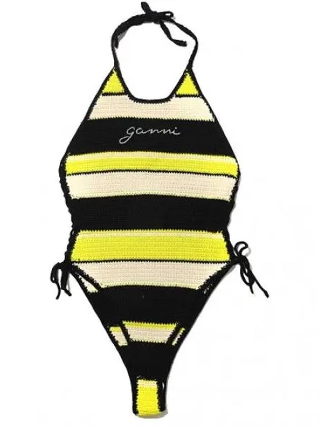 Crochet tie band swimsuit - GANNI - BALAAN 1