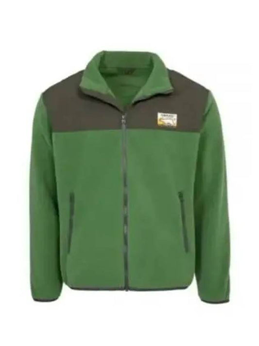 Logo Fleece Zip-Up Jacket Green - HUMAN MADE - BALAAN 1