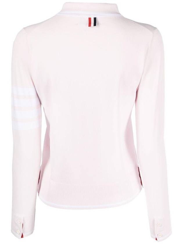 Women's Tipping Jersey Viscose Polo Shirt Pink - THOM BROWNE - BALAAN 3