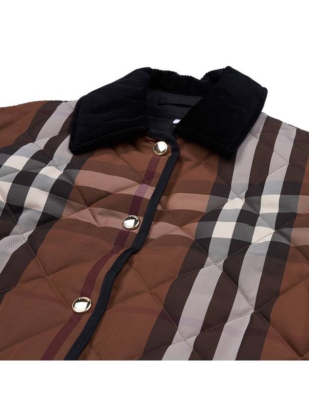 Women's Check Diamond Quilted Jacket Brown - BURBERRY - BALAAN 8