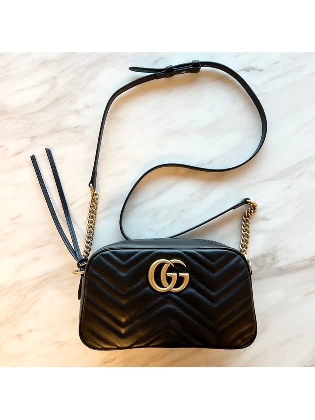 GG Marmont Matelasse Small Chain Shoulder Bag Black - GUCCI - BALAAN 3