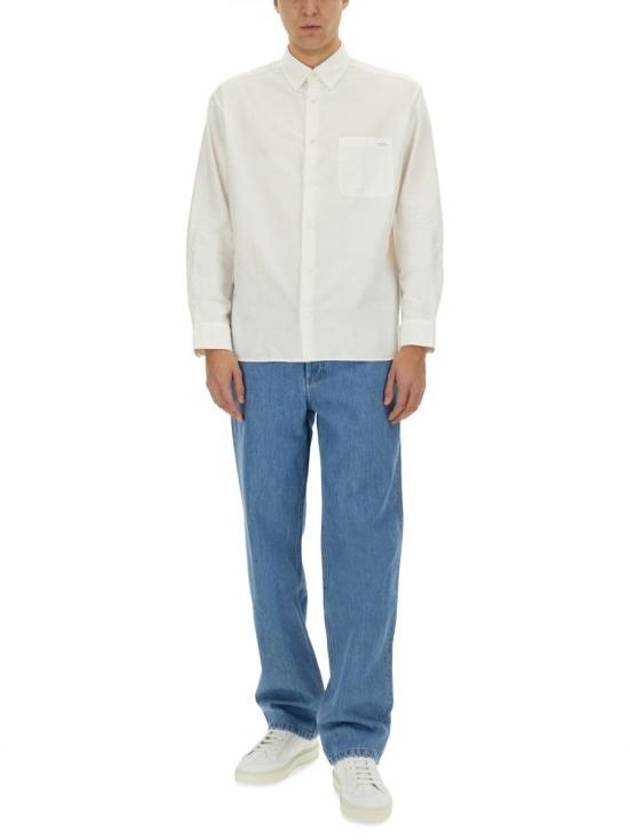 Mateo Logo Long Sleeve Shirt White - A.P.C. - BALAAN 3