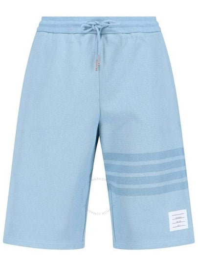 Men's Double Face 4 Bar Knit Sweatshorts Light Blue - THOM BROWNE - BALAAN 2