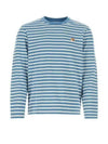 Striped Cotton Short Sleeve T-Shirt Blue - MAISON KITSUNE - BALAAN 2