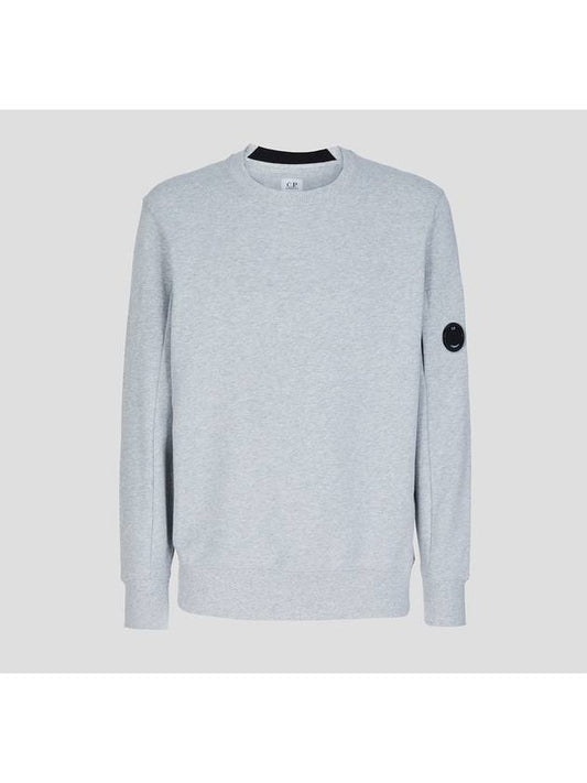 Men's Lens Waffen Daigonal Fleece Sweatshirt Grey - CP COMPANY - BALAAN 2