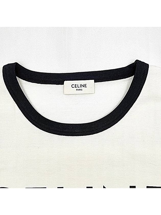 Paris T-Shirt in Cotton Jersey Black White - CELINE - BALAAN 4