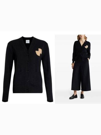 Wool Cashmere Cardigan Black - PATOU - BALAAN 2