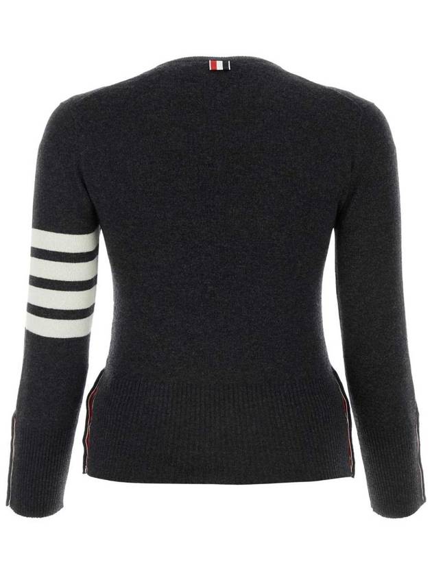 Women's 4 Bar Classic Cashmere Pullover Knit Top Dark Grey - THOM BROWNE - BALAAN 3