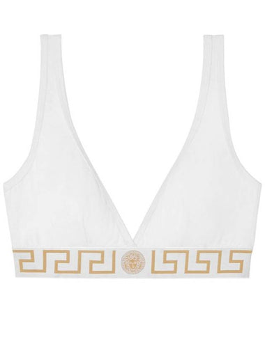 Versace Triangle Bra In Stretch Cotton With Greek Key Pattern - VERSACE - BALAAN 1