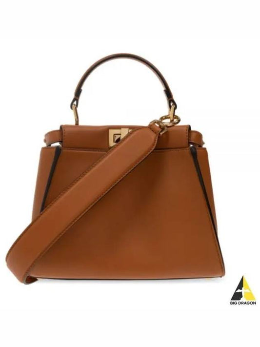 Peekaboo Small Leather Tote Bag Brown - FENDI - BALAAN 2
