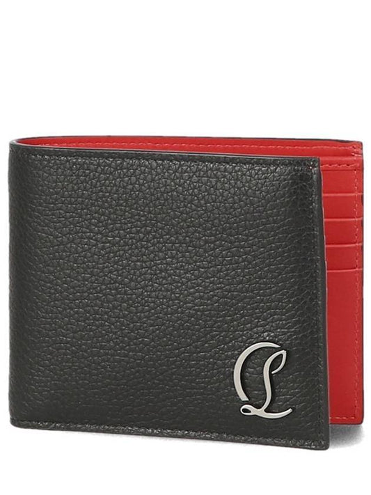 Logo two tone bifold wallet black red - CHRISTIAN LOUBOUTIN - BALAAN 1