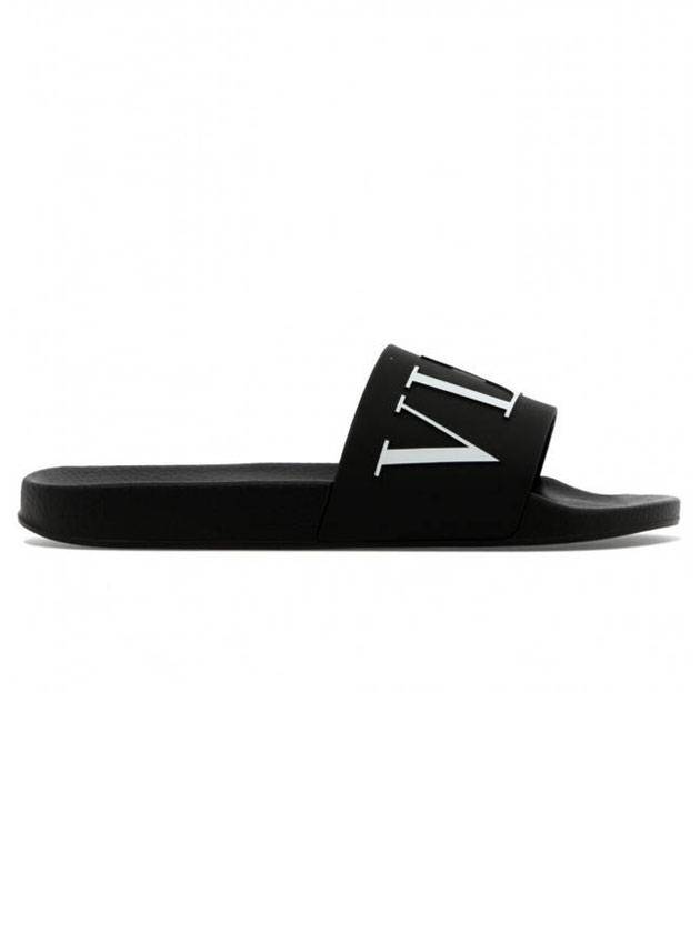 Men's Rubber Slippers Black - VALENTINO - BALAAN 1