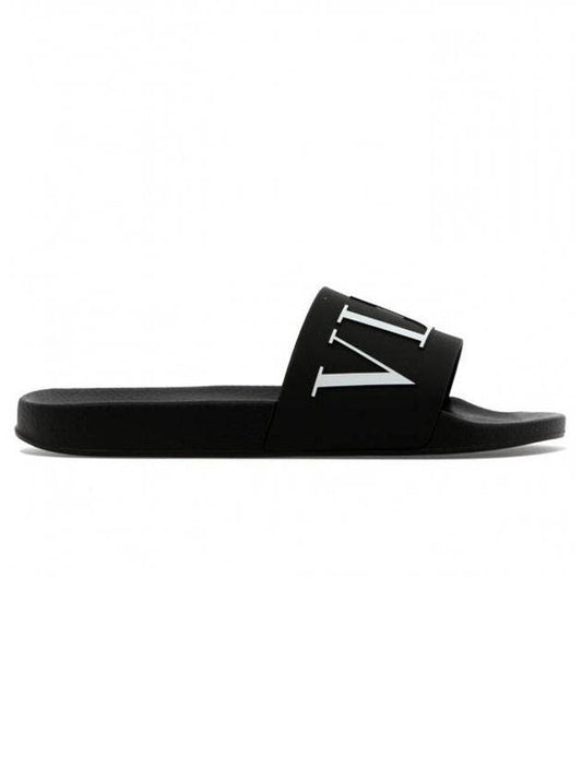 Men's Rubber Slippers Black - VALENTINO - BALAAN 1