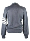 Milano Stitch 4-Bar Cardigan Medium Grey - THOM BROWNE - BALAAN 4