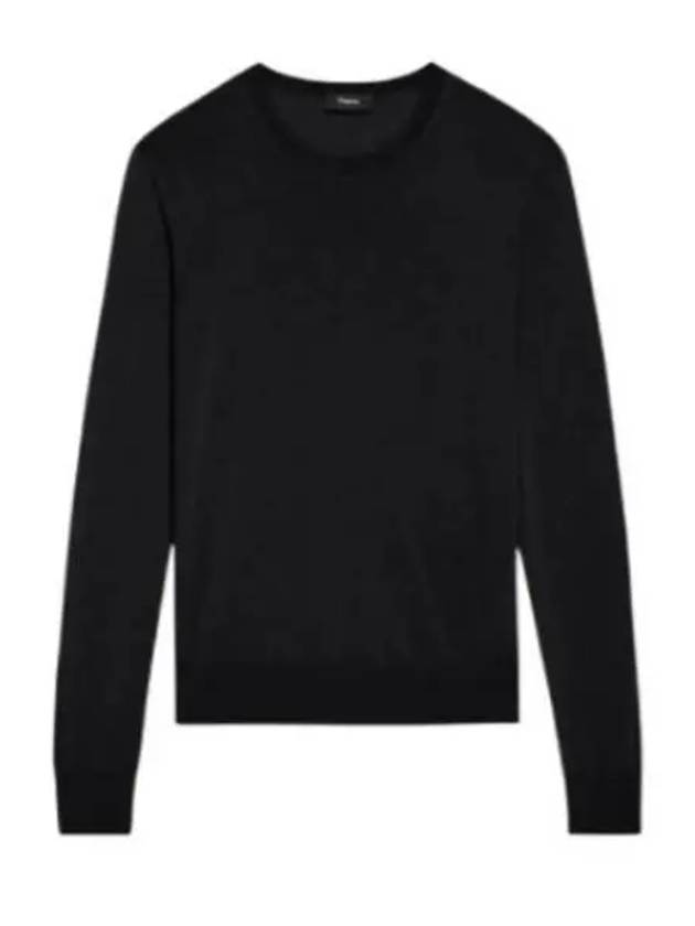 Regal Wool Crew Neck Knit Top Black - THEORY - BALAAN 2