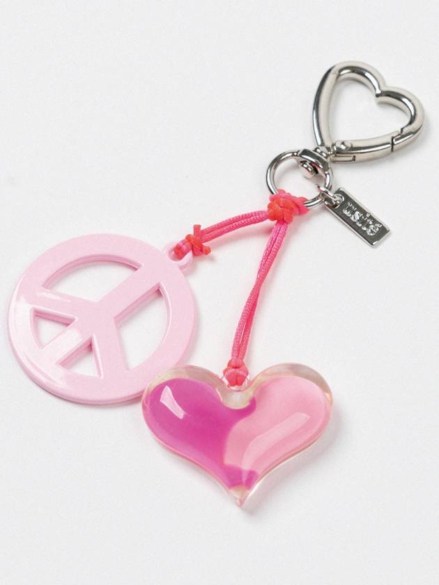 HEART PEACE FREEDOM KEYRING BABY PINK - USITE - BALAAN 3