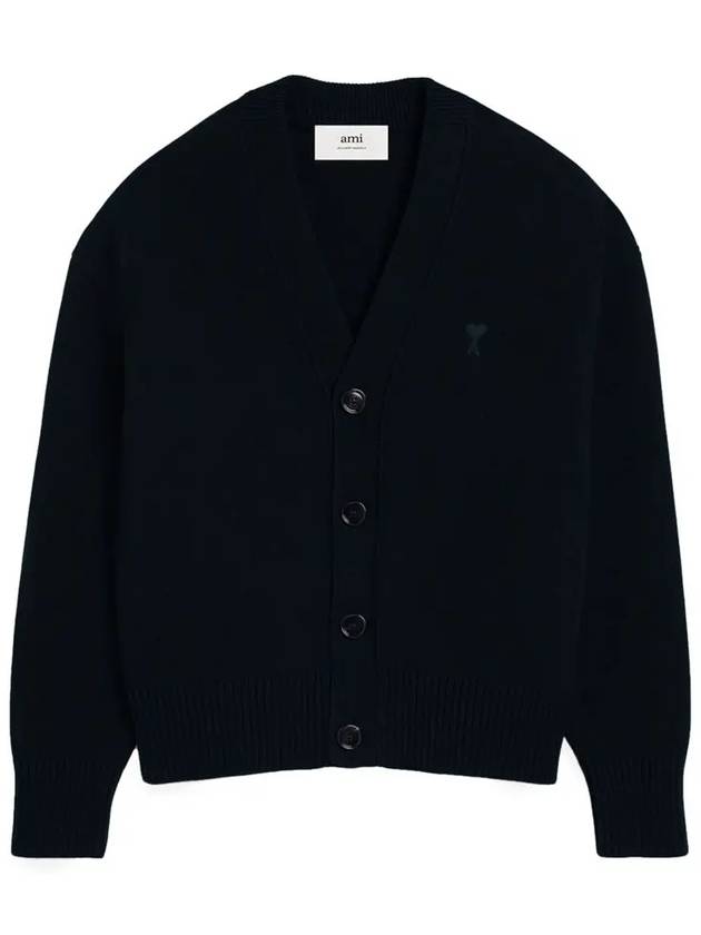 De Coeur Wool Cardigan Black - AMI - BALAAN 4