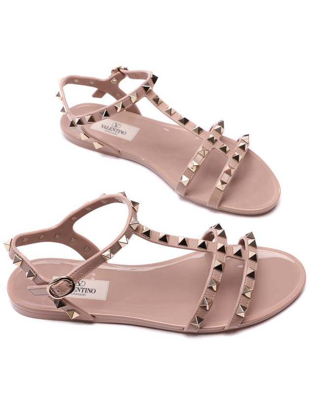 Women's Rockstud Flat Sandals Pink - VALENTINO - BALAAN 6