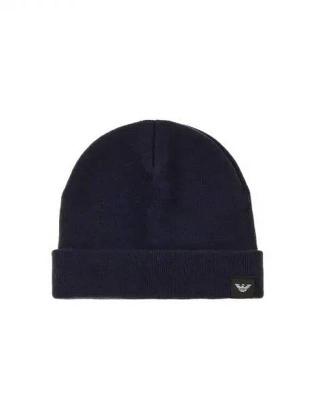 Men s Eagle Label Knit Beanie Blue 271473 - EMPORIO ARMANI - BALAAN 1