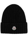 Logo Wool Beanie Black - MONCLER - BALAAN 3