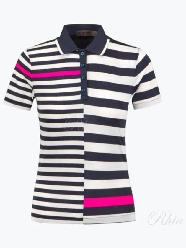 Women's Bold Stripe Golf PK Shirt White Navy - G/FORE - BALAAN 2