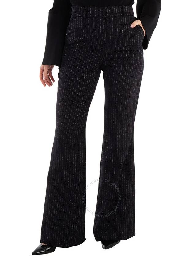 Balmain Ladies Noir / Or Striped Wool-Blend Flared Trousers, Brand Size 40 (US Size 8) - BALMAIN - BALAAN 1