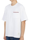 Cotton Oversized Pocket Short Sleeve T-Shirt White - THOM BROWNE - BALAAN 3